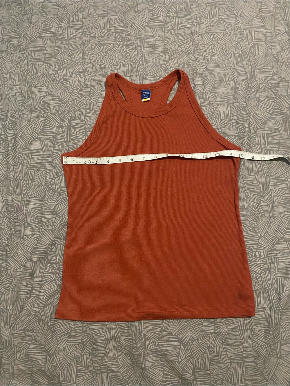 Rust Orange Ribbed Racerback Tank Top - Picture 3 of 4